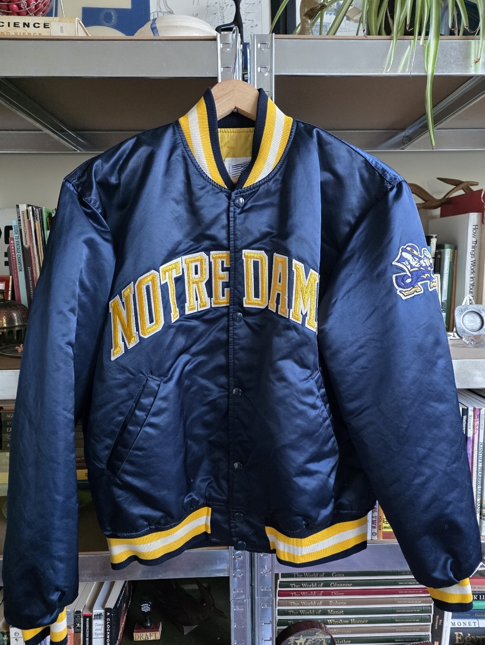 STARTER | 1980s Notre Dame Satin Bomber Jacket